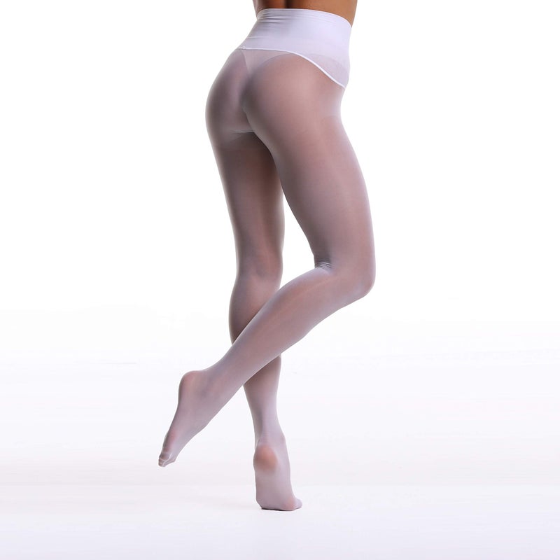 Frola Oil Shiny Stockings Pantyhose 360Â°Seamless Crotch High Waist Smooth Tights for Women(Large,1Pair White) - Image 4